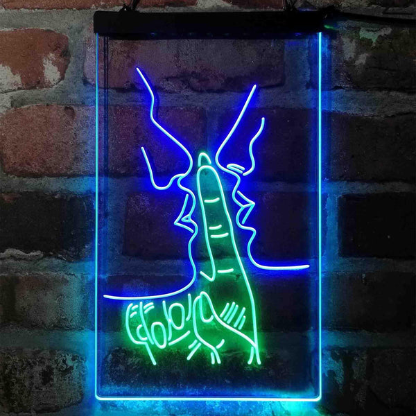 ADVPRO Silent Kiss Romantic Room Display  Dual Color LED Neon Sign st6-i4128 - Green & Blue
