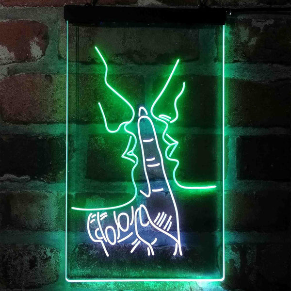 ADVPRO Silent Kiss Romantic Room Display  Dual Color LED Neon Sign st6-i4128 - White & Green