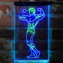 ADVPRO Fitness Club Gym Room Home Keep Fit Man  Dual Color LED Neon Sign st6-i4129 - Green & Blue