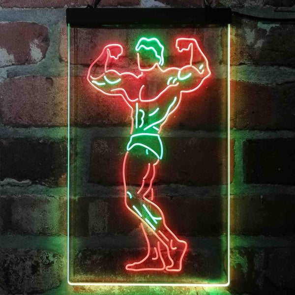 ADVPRO Fitness Club Gym Room Home Keep Fit Man  Dual Color LED Neon Sign st6-i4129 - Green & Red