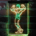 ADVPRO Fitness Club Gym Room Home Keep Fit Man  Dual Color LED Neon Sign st6-i4129 - Green & Yellow