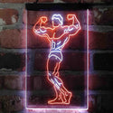 ADVPRO Fitness Club Gym Room Home Keep Fit Man  Dual Color LED Neon Sign st6-i4129 - White & Orange