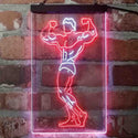 ADVPRO Fitness Club Gym Room Home Keep Fit Man  Dual Color LED Neon Sign st6-i4129 - White & Red