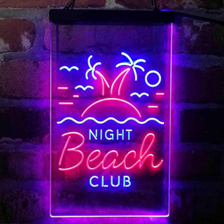 ADVPRO Night Beach Club Palm Tree Island  Dual Color LED Neon Sign st6-i4134 - Blue & Red