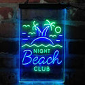 ADVPRO Night Beach Club Palm Tree Island  Dual Color LED Neon Sign st6-i4134 - Green & Blue