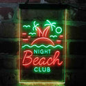 ADVPRO Night Beach Club Palm Tree Island  Dual Color LED Neon Sign st6-i4134 - Green & Red