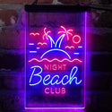 ADVPRO Night Beach Club Palm Tree Island  Dual Color LED Neon Sign st6-i4134 - Red & Blue