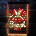 ADVPRO Night Beach Club Palm Tree Island  Dual Color LED Neon Sign st6-i4134 - Red & Yellow