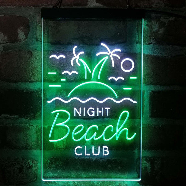 ADVPRO Night Beach Club Palm Tree Island  Dual Color LED Neon Sign st6-i4134 - White & Green