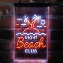 ADVPRO Night Beach Club Palm Tree Island  Dual Color LED Neon Sign st6-i4134 - White & Orange