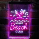ADVPRO Night Beach Club Palm Tree Island  Dual Color LED Neon Sign st6-i4134 - White & Purple