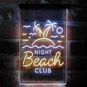 ADVPRO Night Beach Club Palm Tree Island  Dual Color LED Neon Sign st6-i4134 - White & Yellow