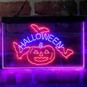 ADVPRO Halloween Bat Pumpkin Display Dual Color LED Neon Sign st6-i4138 - Blue & Red