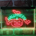 ADVPRO Halloween Bat Pumpkin Display Dual Color LED Neon Sign st6-i4138 - Green & Red