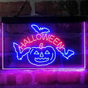 ADVPRO Halloween Bat Pumpkin Display Dual Color LED Neon Sign st6-i4138 - Red & Blue