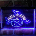 ADVPRO Halloween Bat Pumpkin Display Dual Color LED Neon Sign st6-i4138 - White & Blue