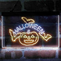 ADVPRO Halloween Bat Pumpkin Display Dual Color LED Neon Sign st6-i4138 - White & Yellow