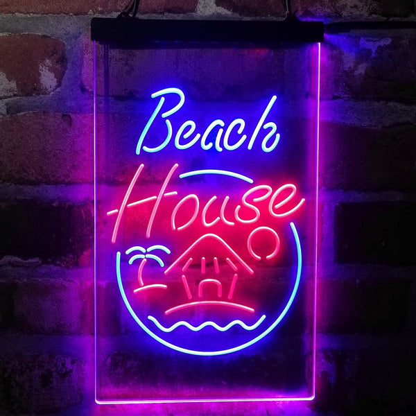 ADVPRO Beach House Display  Dual Color LED Neon Sign st6-i4143 - Blue & Red