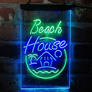 ADVPRO Beach House Display  Dual Color LED Neon Sign st6-i4143 - Green & Blue