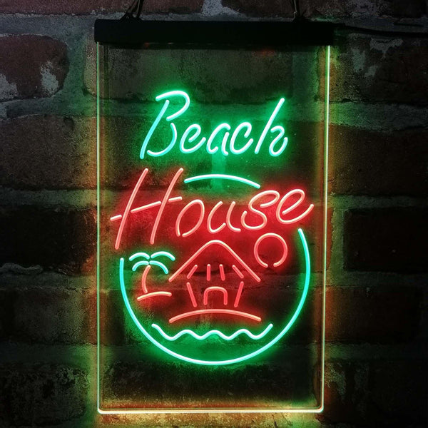 ADVPRO Beach House Display  Dual Color LED Neon Sign st6-i4143 - Green & Red
