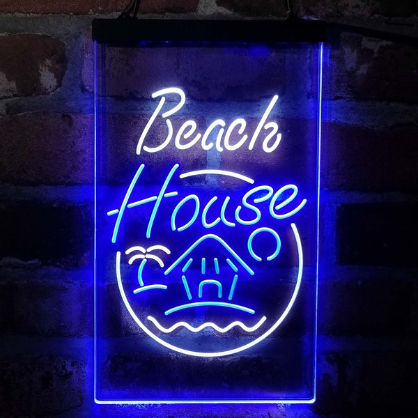 ADVPRO Beach House Display  Dual Color LED Neon Sign st6-i4143 - White & Blue