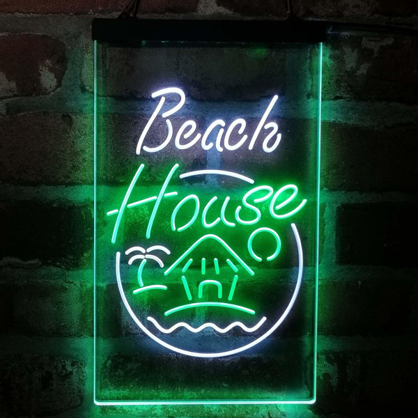 ADVPRO Beach House Display  Dual Color LED Neon Sign st6-i4143 - White & Green