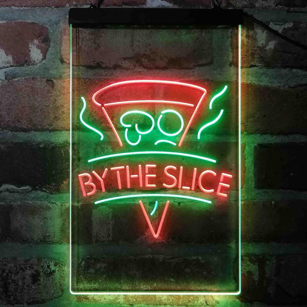 ADVPRO Pizza by The Slice Cafe  Dual Color LED Neon Sign st6-i4145 - Green & Red