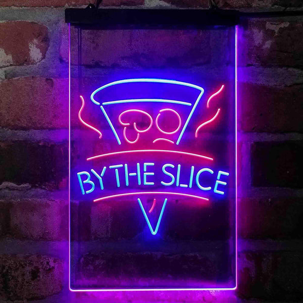 ADVPRO Pizza by The Slice Cafe  Dual Color LED Neon Sign st6-i4145 - Red & Blue