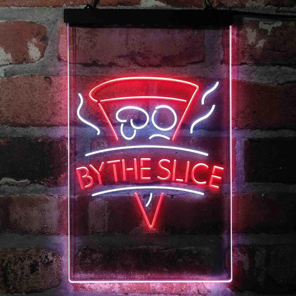 ADVPRO Pizza by The Slice Cafe  Dual Color LED Neon Sign st6-i4145 - White & Red