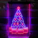 ADVPRO Merry Christmas Tree Present Gift  Dual Color LED Neon Sign st6-i4149 - Blue & Red