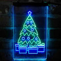 ADVPRO Merry Christmas Tree Present Gift  Dual Color LED Neon Sign st6-i4149 - Green & Blue
