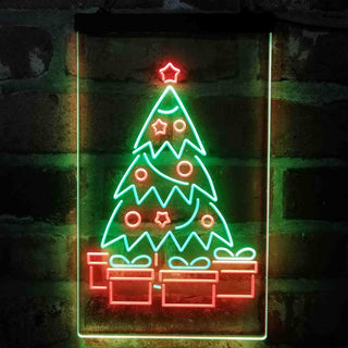 ADVPRO Merry Christmas Tree Present Gift  Dual Color LED Neon Sign st6-i4149 - Green & Red