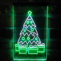 ADVPRO Merry Christmas Tree Present Gift  Dual Color LED Neon Sign st6-i4149 - White & Green