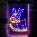 ADVPRO Merry Christmas Reindeer  Dual Color LED Neon Sign st6-i4152 - Blue & Yellow