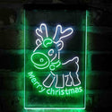 ADVPRO Merry Christmas Reindeer  Dual Color LED Neon Sign st6-i4152 - White & Green