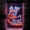 ADVPRO Merry Christmas Reindeer  Dual Color LED Neon Sign st6-i4152 - White & Orange