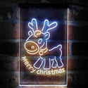 ADVPRO Merry Christmas Reindeer  Dual Color LED Neon Sign st6-i4152 - White & Yellow