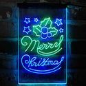 ADVPRO Merry Christmas Evergreen Needles Star  Dual Color LED Neon Sign st6-i4153 - Green & Blue
