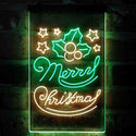 ADVPRO Merry Christmas Evergreen Needles Star  Dual Color LED Neon Sign st6-i4153 - Green & Yellow