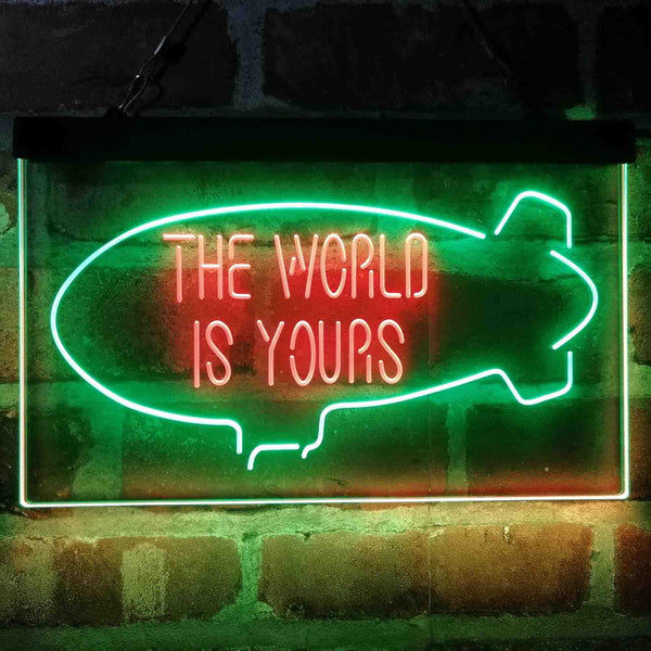 ADVPRO The World is Yours Blimp Room Dual Color LED Neon Sign st6-i4154 - Green & Red