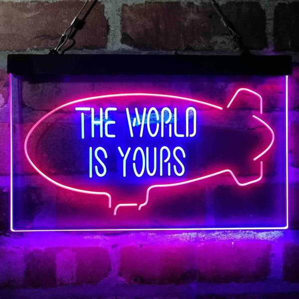 ADVPRO The World is Yours Blimp Room Dual Color LED Neon Sign st6-i4154 - Red & Blue