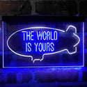 ADVPRO The World is Yours Blimp Room Dual Color LED Neon Sign st6-i4154 - White & Blue