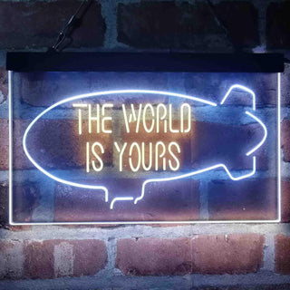 ADVPRO The World is Yours Blimp Room Dual Color LED Neon Sign st6-i4154 - White & Yellow