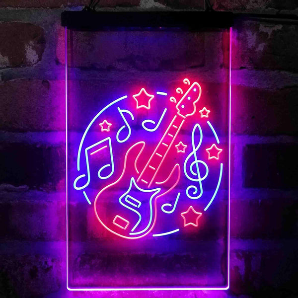 ADVPRO Electronic Guitar Band Display  Dual Color LED Neon Sign st6-i4155 - Blue & Red