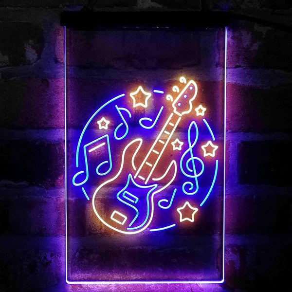 ADVPRO Electronic Guitar Band Display  Dual Color LED Neon Sign st6-i4155 - Blue & Yellow