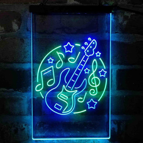 ADVPRO Electronic Guitar Band Display  Dual Color LED Neon Sign st6-i4155 - Green & Blue