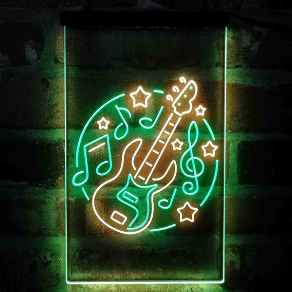 ADVPRO Electronic Guitar Band Display  Dual Color LED Neon Sign st6-i4155 - Green & Yellow