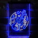 ADVPRO Electronic Guitar Band Display  Dual Color LED Neon Sign st6-i4155 - White & Blue