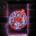 ADVPRO Electronic Guitar Band Display  Dual Color LED Neon Sign st6-i4155 - White & Orange