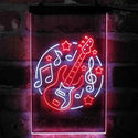 ADVPRO Electronic Guitar Band Display  Dual Color LED Neon Sign st6-i4155 - White & Red